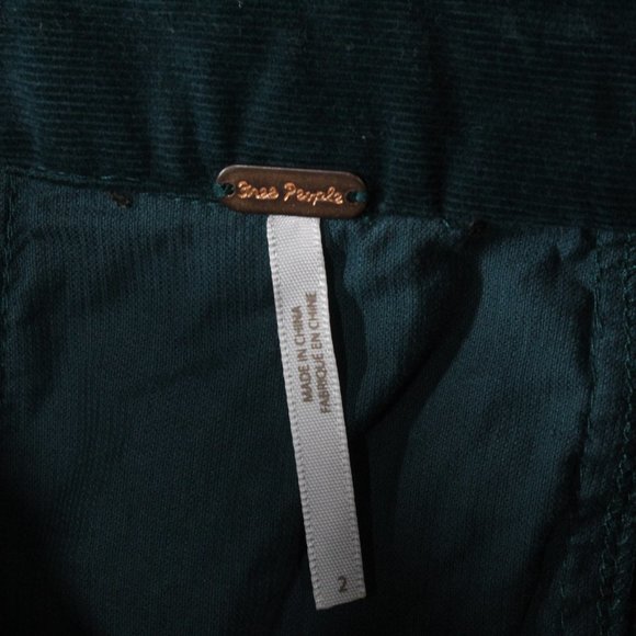 Free People Green Cotton Blend Zip Front Corduroy Mini Skirt Size 2 - Picture 8 of 10